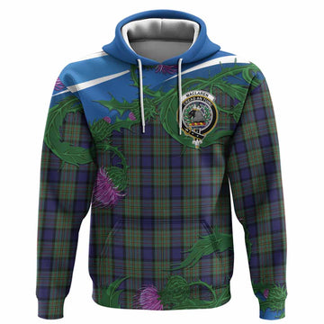 MacLaren (McLaren) Tartan Family Crest Hoodie Thistle in Minimalism