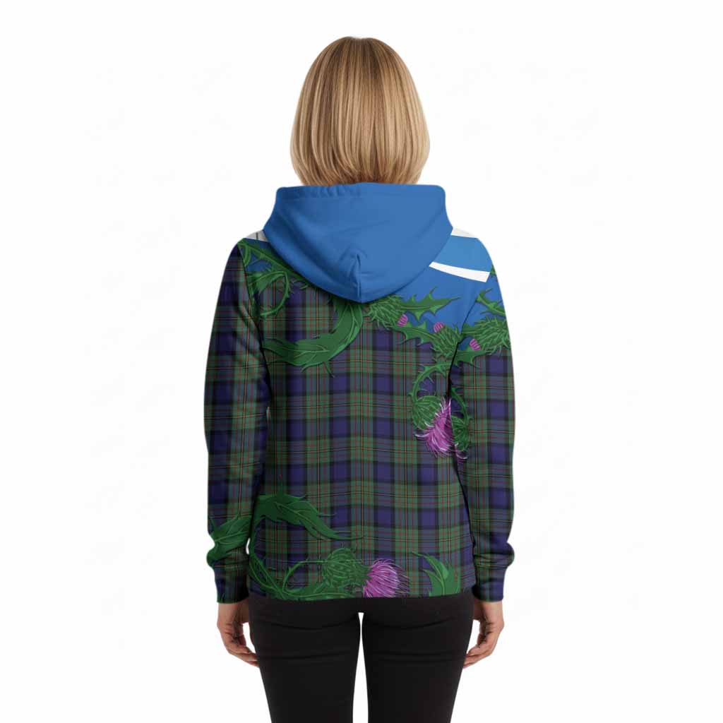 MacLaren (McLaren) Tartan Family Crest Hoodie Thistle in Minimalism