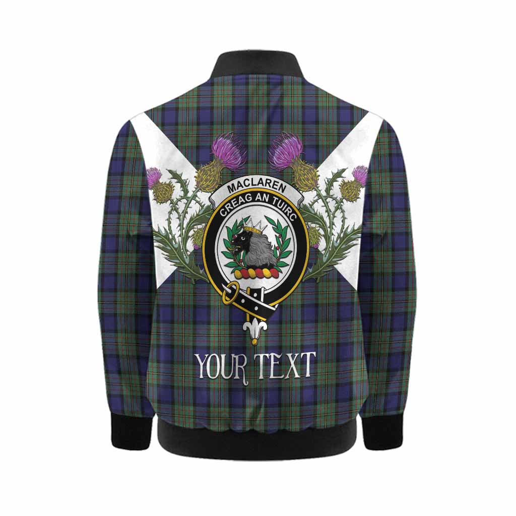 MacLaren (McLaren) Tartan Family Crest Kid Bomber Jacket Scottish Burns Night Thistle Floral