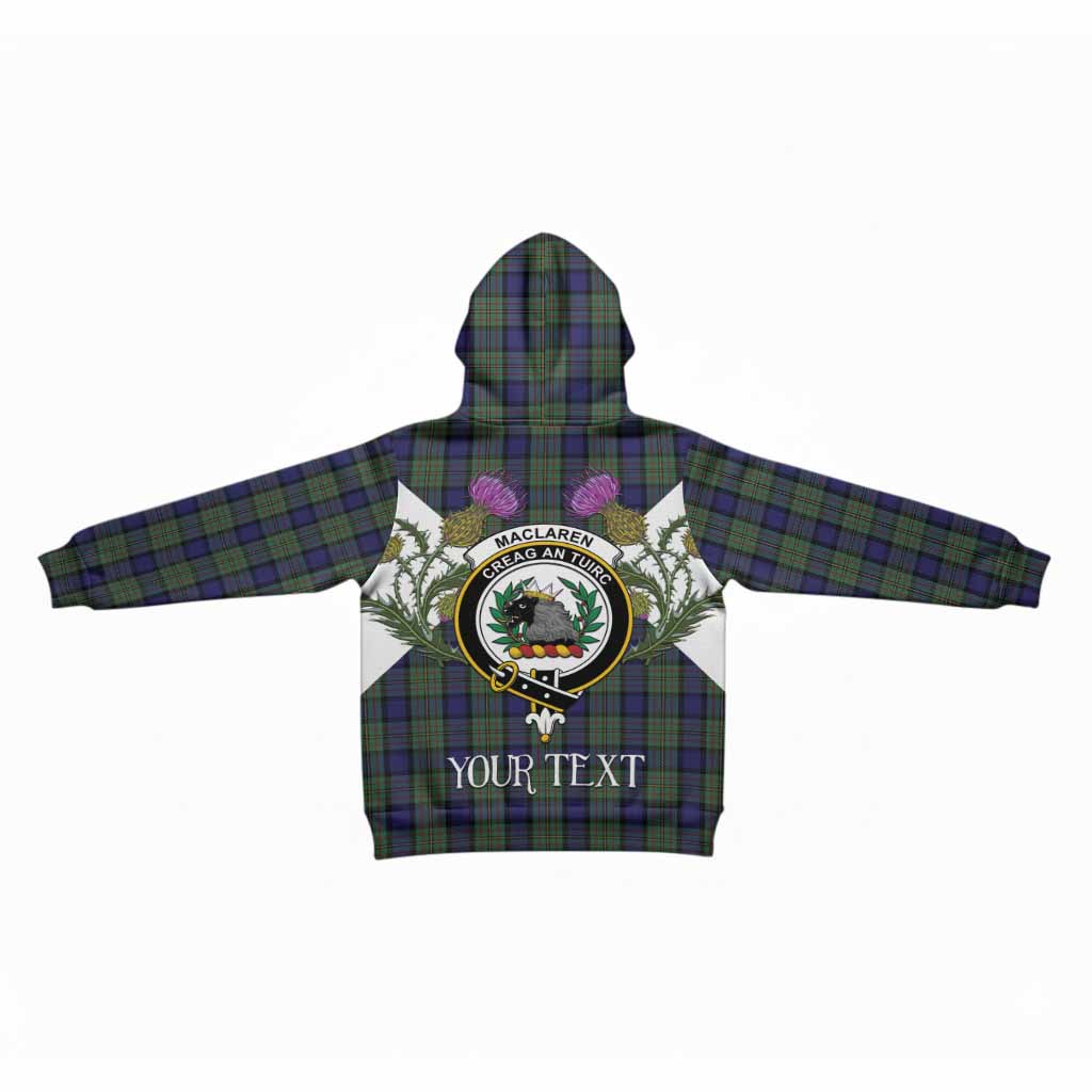 MacLaren (McLaren) Tartan Family Crest Kid Hoodie Scottish Burns Night Thistle Floral