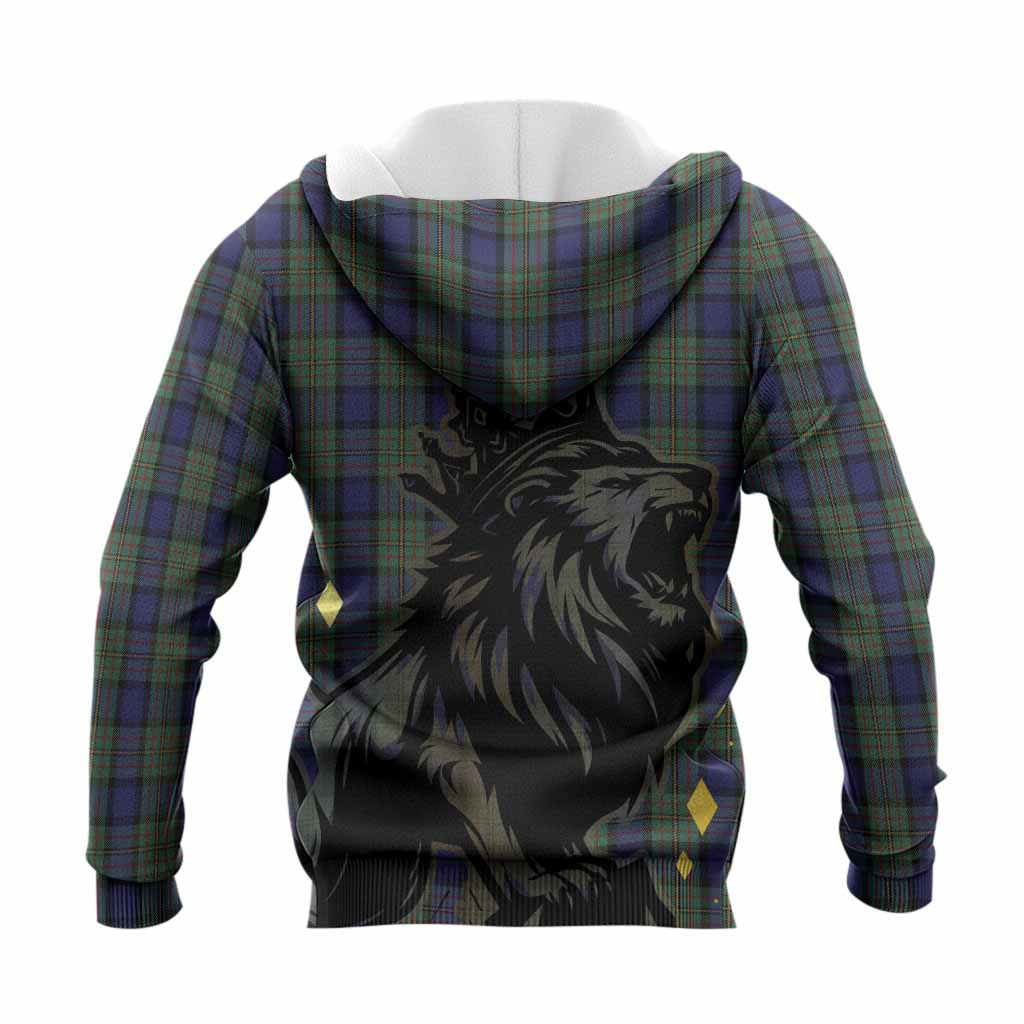 MacLaren (McLaren) Tartan Family Crest Knitted Hoodie Crowned Lion Roaring