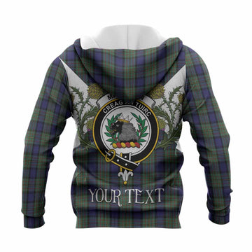 MacLaren (McLaren) Tartan Family Crest Knitted Hoodie Scottish Burns Night Thistle Floral