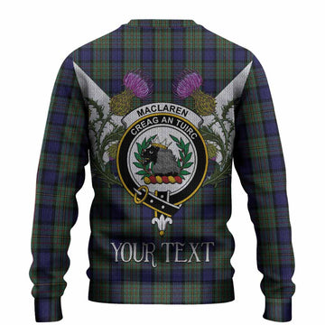 MacLaren (McLaren) Tartan Family Crest Knitted Sweater Scottish Burns Night Thistle Floral