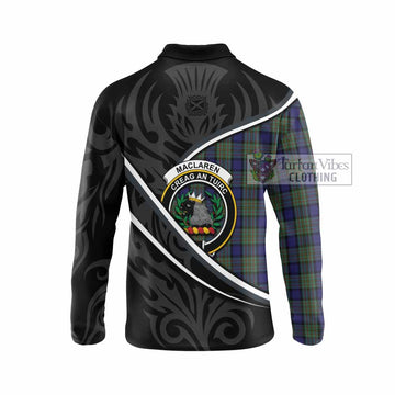 MacLaren (McLaren) Tartan Family Crest Long Sleeve Polo Shirt Celtic Scottish Thistle Floral - Tartan Vibes Clothing