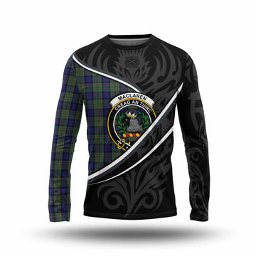 MacLaren (McLaren) Tartan Family Crest Long Sleeve T-Shirt Celtic Scottish Thistle Floral