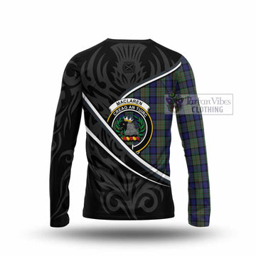 MacLaren (McLaren) Tartan Family Crest Long Sleeve T-Shirt Celtic Scottish Thistle Floral