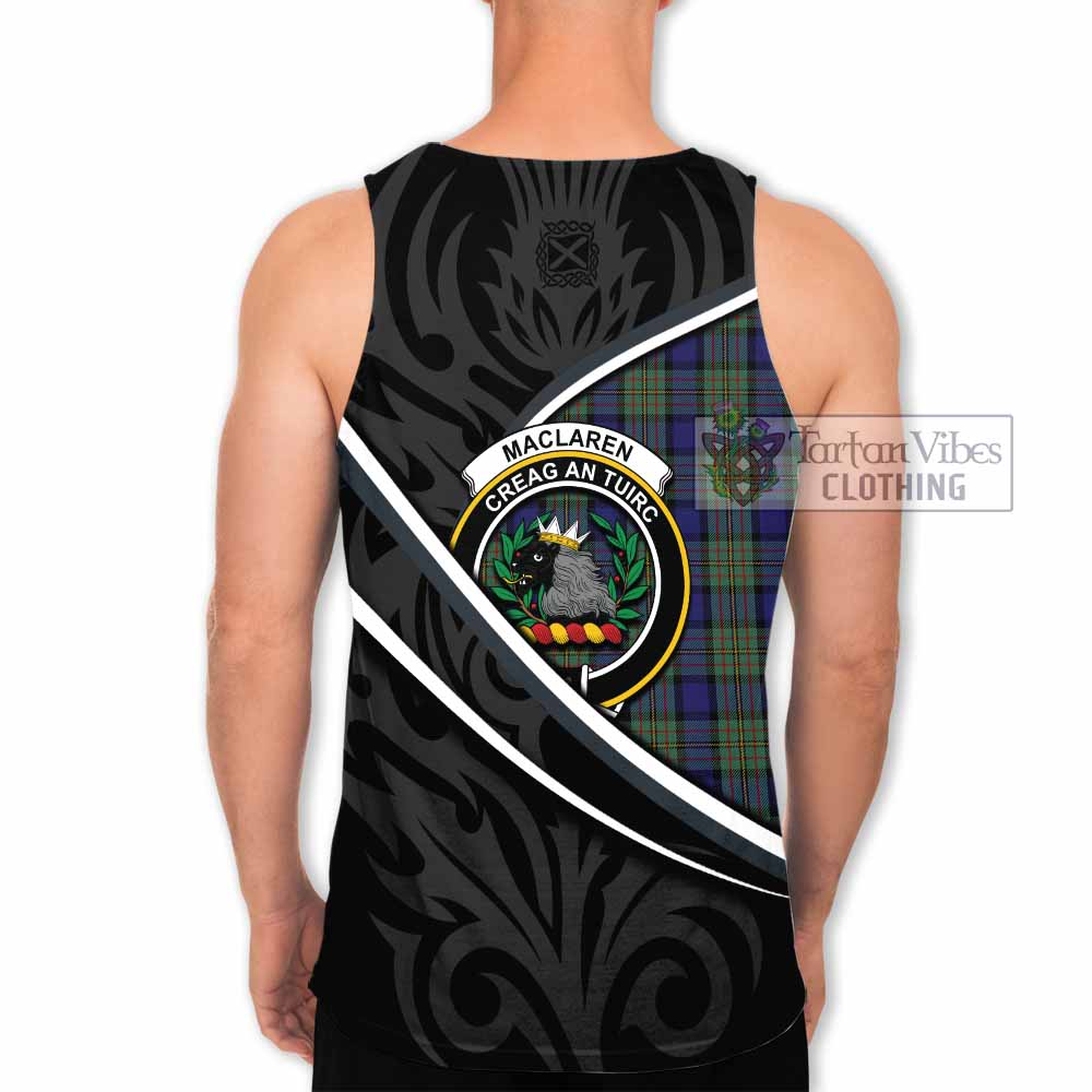 MacLaren (McLaren) Tartan Family Crest Men Tank Top Celtic Scottish Thistle Floral - Tartan Vibes Clothing