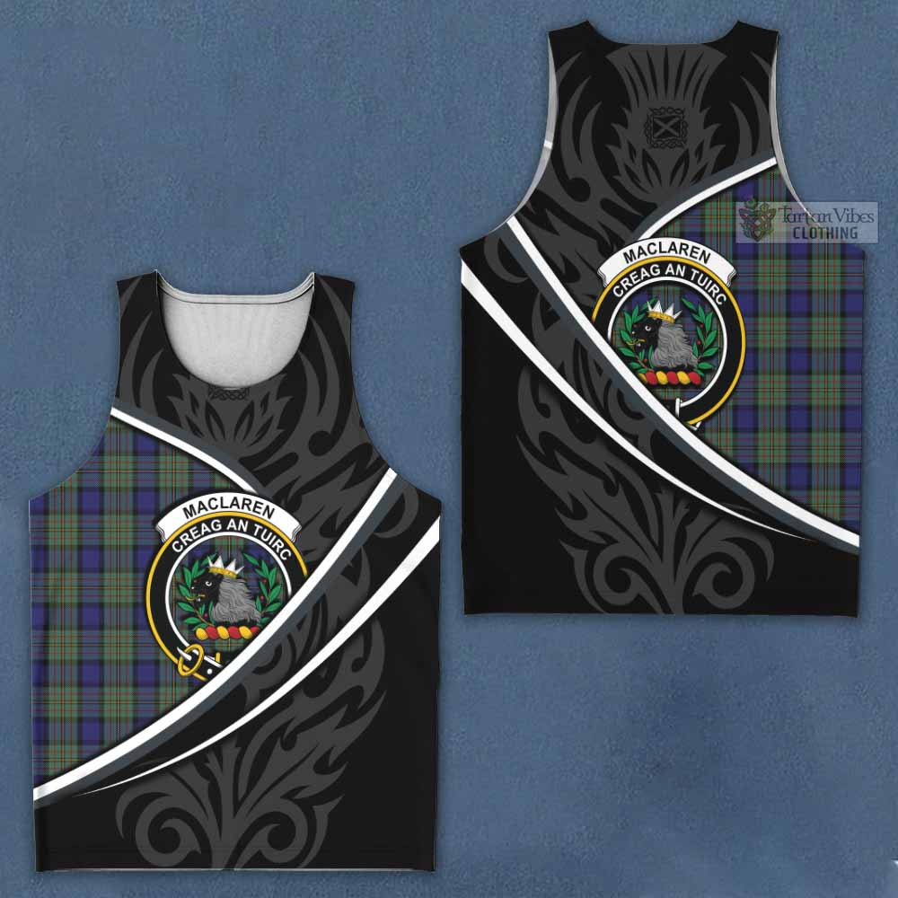 MacLaren (McLaren) Tartan Family Crest Men Tank Top Celtic Scottish Thistle Floral - Tartan Vibes Clothing