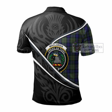 MacLaren (McLaren) Tartan Family Crest Polo Shirt Celtic Scottish Thistle Floral