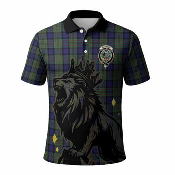 MacLaren (McLaren) Tartan Family Crest Polo Shirt Crowned Lion Roaring