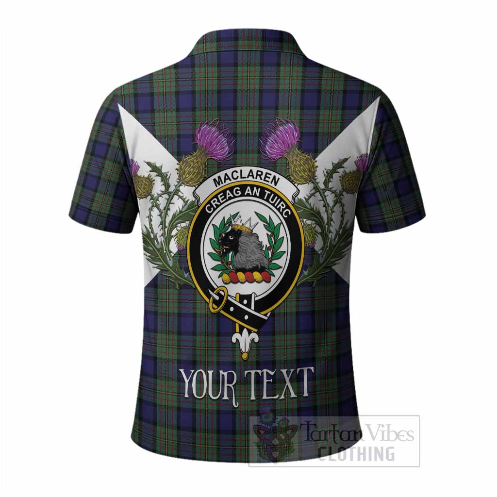 MacLaren (McLaren) Tartan Family Crest Polo Shirt Scottish Burns Night Thistle Floral