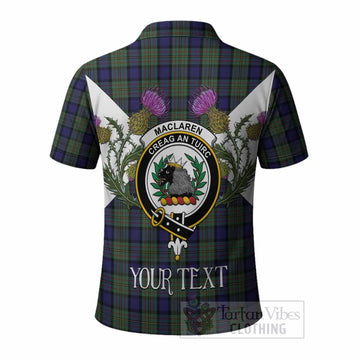 MacLaren (McLaren) Tartan Family Crest Polo Shirt Scottish Burns Night Thistle Floral