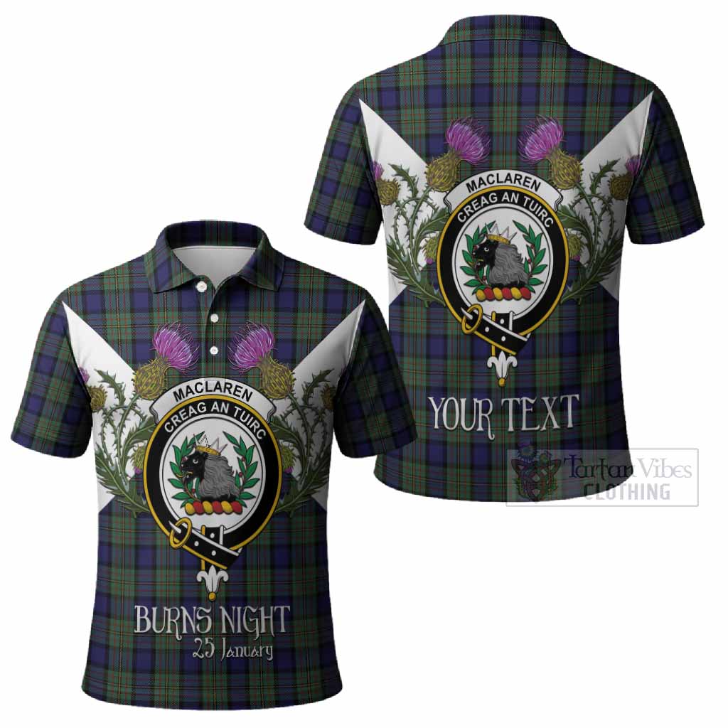 MacLaren (McLaren) Tartan Family Crest Polo Shirt Scottish Burns Night Thistle Floral