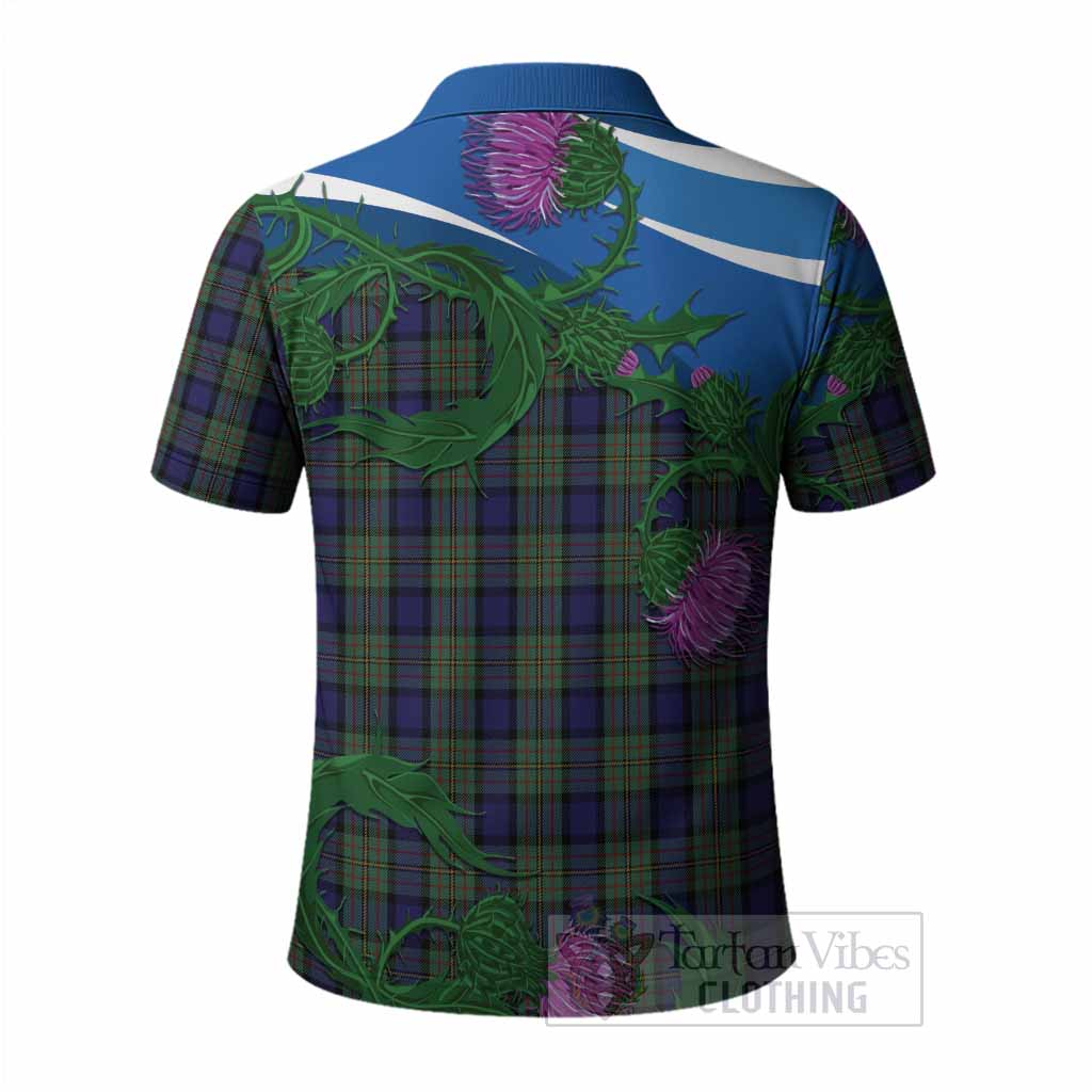 MacLaren (McLaren) Tartan Family Crest Polo Shirt Thistle in Minimalism