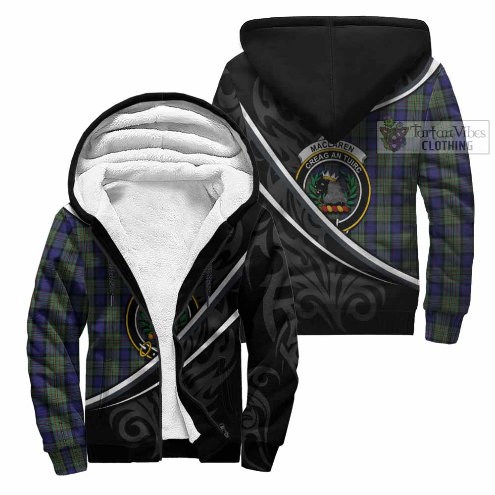 MacLaren (McLaren) Tartan Family Crest Sherpa Hoodie Celtic Scottish Thistle Floral - Tartan Vibes Clothing
