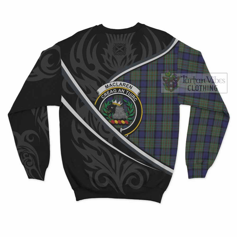 MacLaren (McLaren) Tartan Family Crest Sweatshirt Celtic Scottish Thistle Floral - Tartan Vibes Clothing