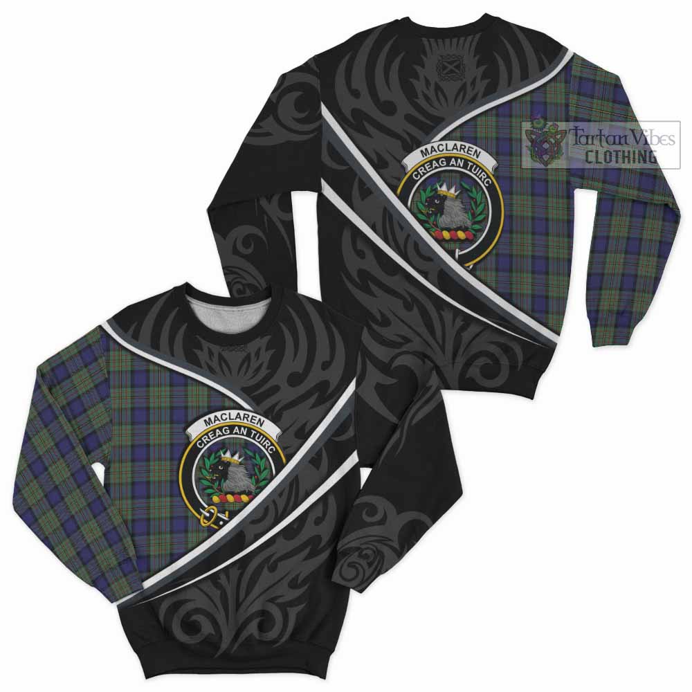MacLaren (McLaren) Tartan Family Crest Sweatshirt Celtic Scottish Thistle Floral - Tartan Vibes Clothing