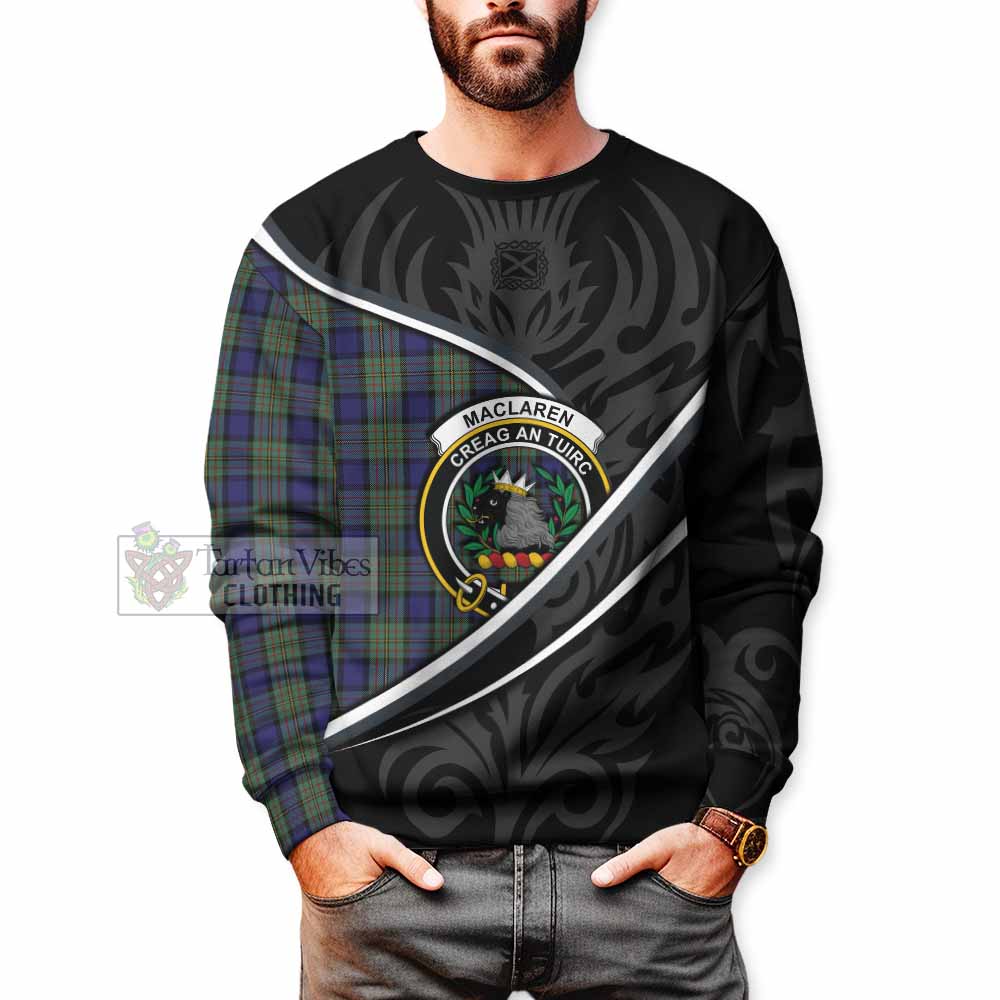 MacLaren (McLaren) Tartan Family Crest Sweatshirt Celtic Scottish Thistle Floral - Tartan Vibes Clothing