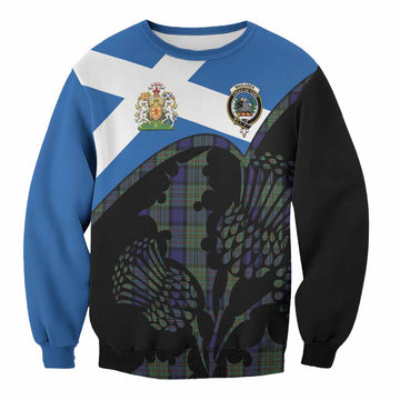 MacLaren (McLaren) Tartan Family Crest Sweatshirt Scotland Thistle Floral Flag Style