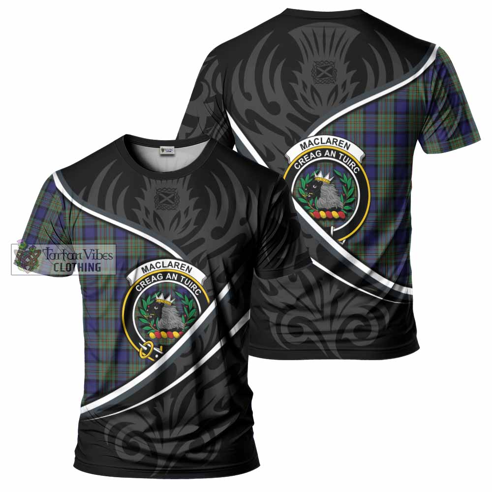 MacLaren (McLaren) Tartan Family Crest T-shirt Celtic Scottish Thistle Floral - Tartan Vibes Clothing
