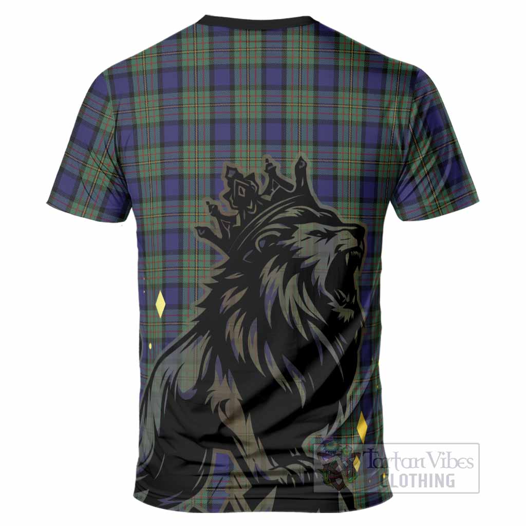 MacLaren (McLaren) Tartan Family Crest T-Shirt Crowned Lion Roaring