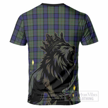 MacLaren (McLaren) Tartan Family Crest T-Shirt Crowned Lion Roaring