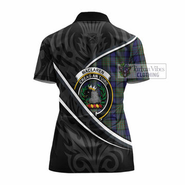 MacLaren (McLaren) Tartan Family Crest Women's Polo Shirt Celtic Scottish Thistle Floral