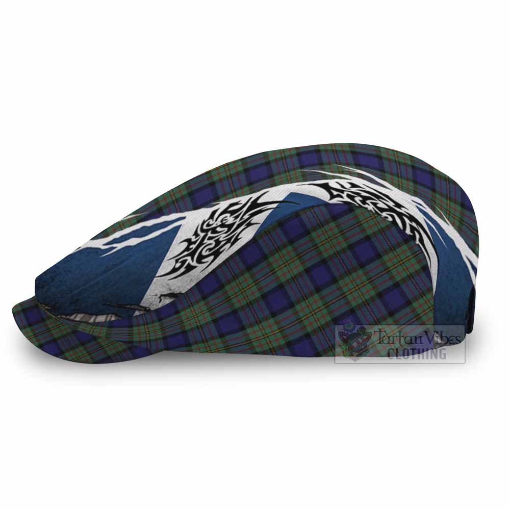 MacLaren (McLaren) Tartan Flat Cap, Jeff Cap Scotland Flag Ripped Tribal Design