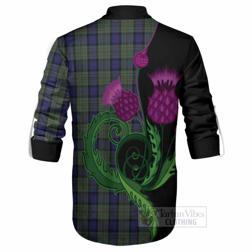 MacLaren (McLaren) Tartan Ghillie Shirt Traditional Scottish Thistle