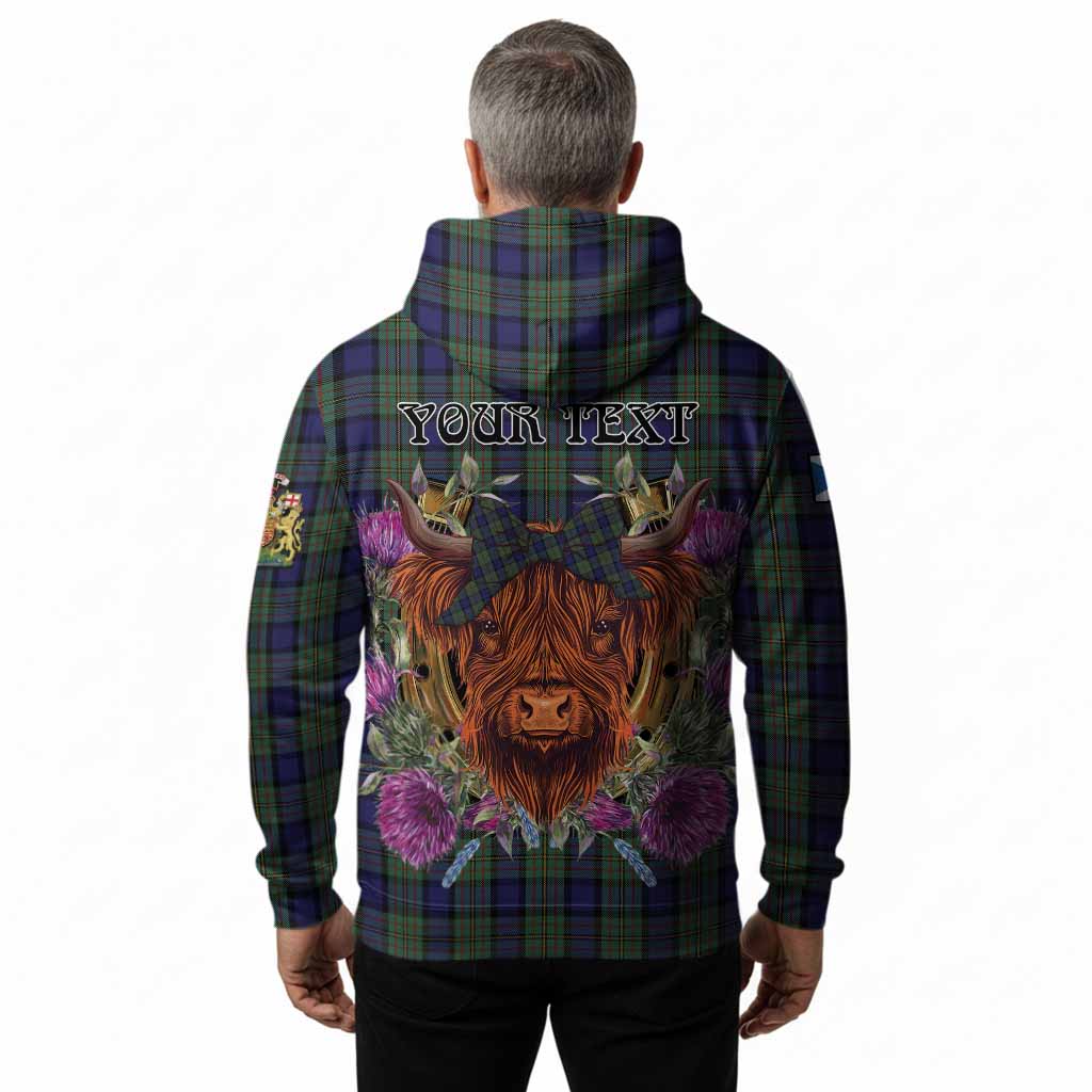 MacLaren (McLaren) Tartan Hoodie Scottish Thistle Heilan Coo