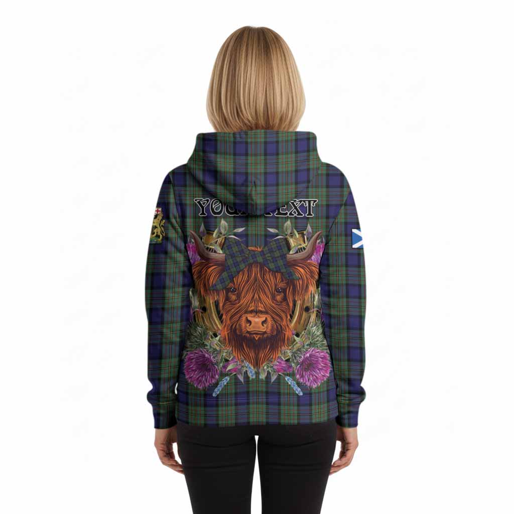 MacLaren (McLaren) Tartan Hoodie Scottish Thistle Heilan Coo