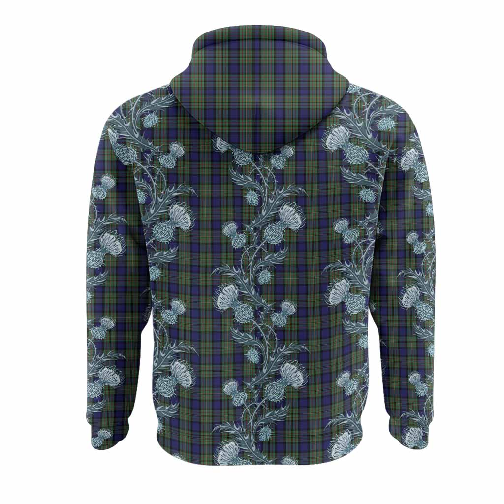 MacLaren (McLaren) Tartan Hoodie Seamless Scottish Thistle Flowers