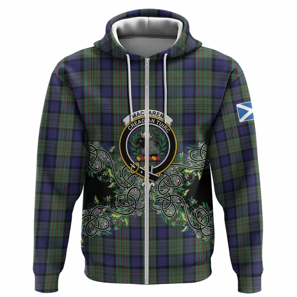 MacLaren (McLaren) Tartan Hoodie Thistle Scottish Spirit