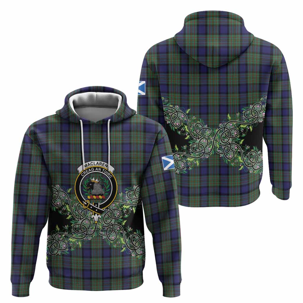 MacLaren (McLaren) Tartan Hoodie Thistle Scottish Spirit