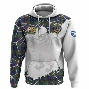 MacLaren (McLaren) Tartan Hoodie with Family Crest and Lion Rampant Grunge Style
