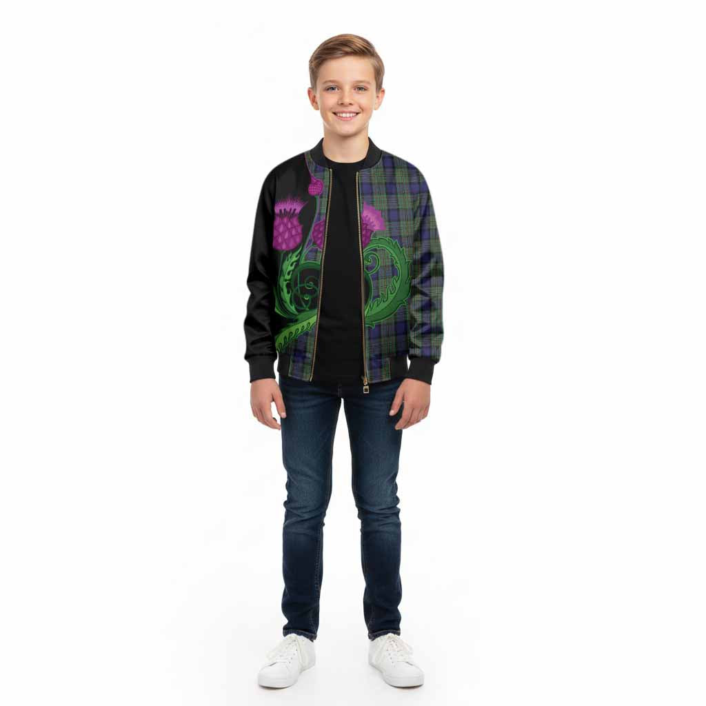 MacLaren (McLaren) Tartan Kid Bomber Jacket Traditional Scottish Thistle