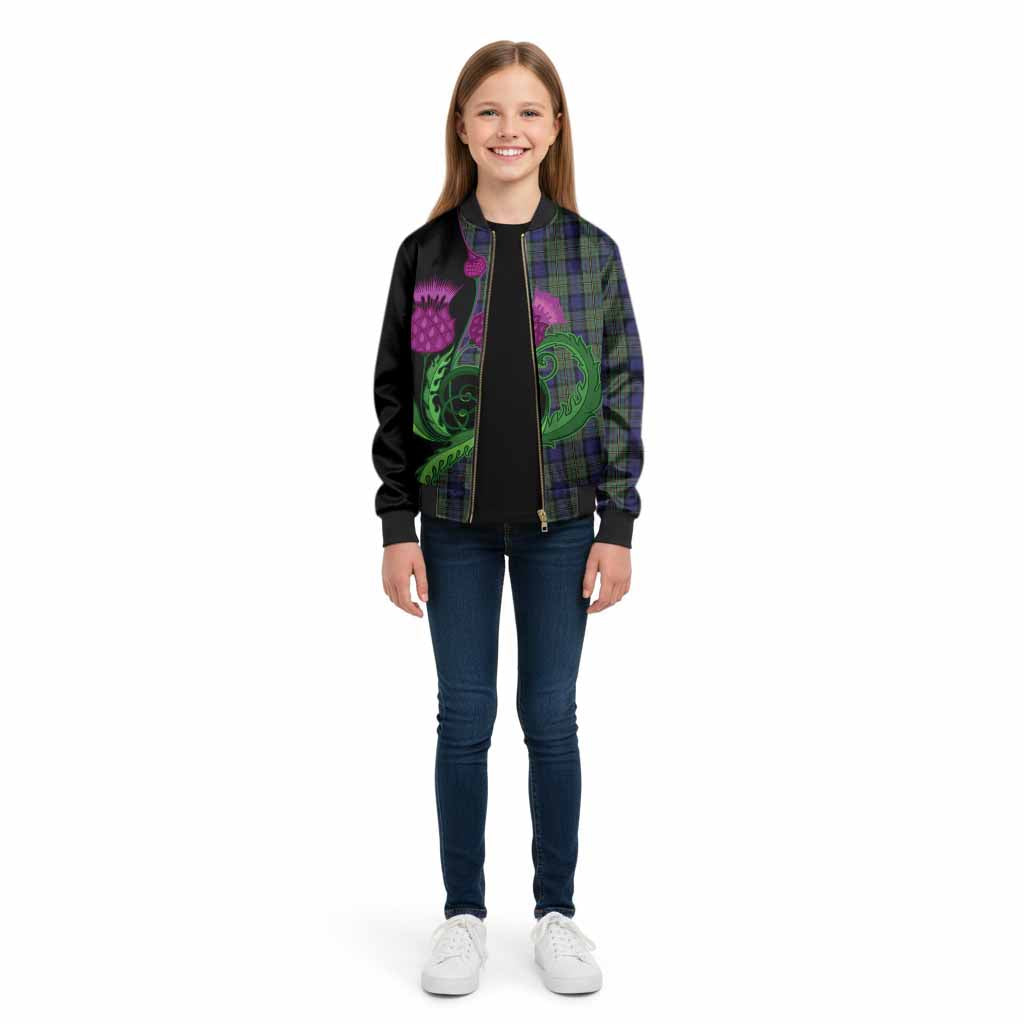 MacLaren (McLaren) Tartan Kid Bomber Jacket Traditional Scottish Thistle