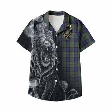 MacLaren (McLaren) Tartan Kid Hawaiian Shirt Roaring Lion Heritage