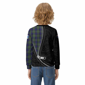 MacLaren (McLaren) Tartan Kid Knitted Sweatshirt New Zealand Pattern Unique Zipper Stylized