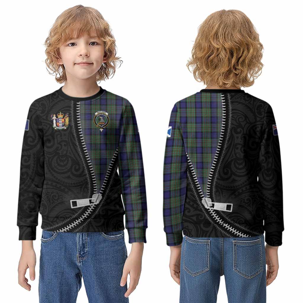 MacLaren (McLaren) Tartan Kid Knitted Sweatshirt New Zealand Pattern Unique Zipper Stylized