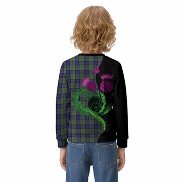 MacLaren (McLaren) Tartan Kid Knitted Sweatshirt Traditional Scottish Thistle