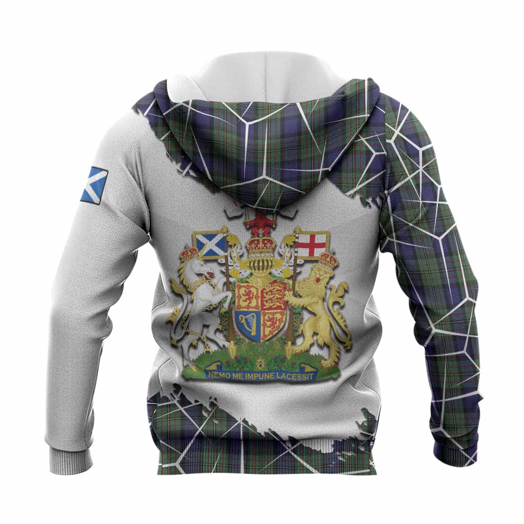 MacLaren (McLaren) Tartan Knitted Hoodie with Family Crest and Lion Rampant Grunge Style