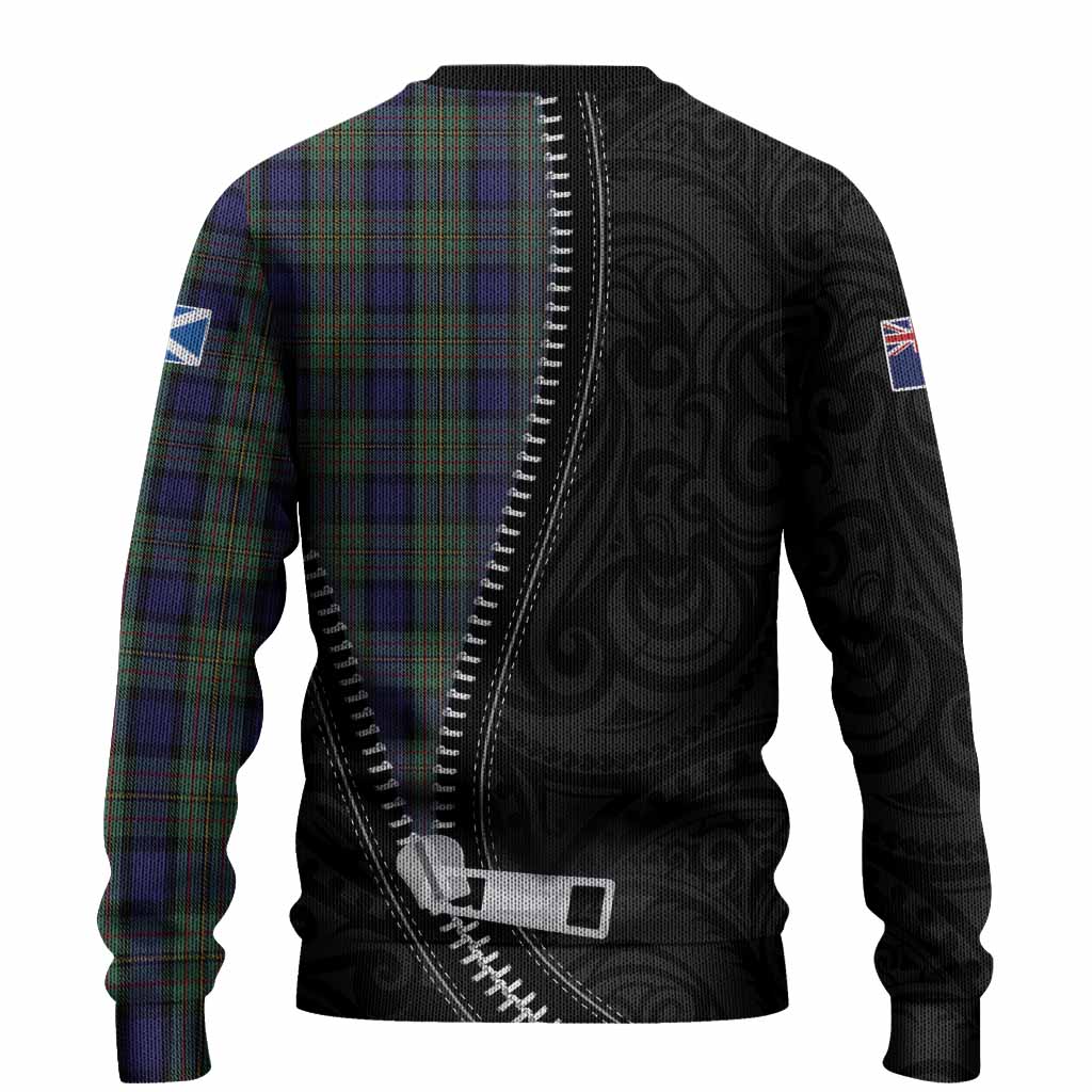 MacLaren (McLaren) Tartan Knitted Sweater New Zealand Pattern Unique Zipper Stylized