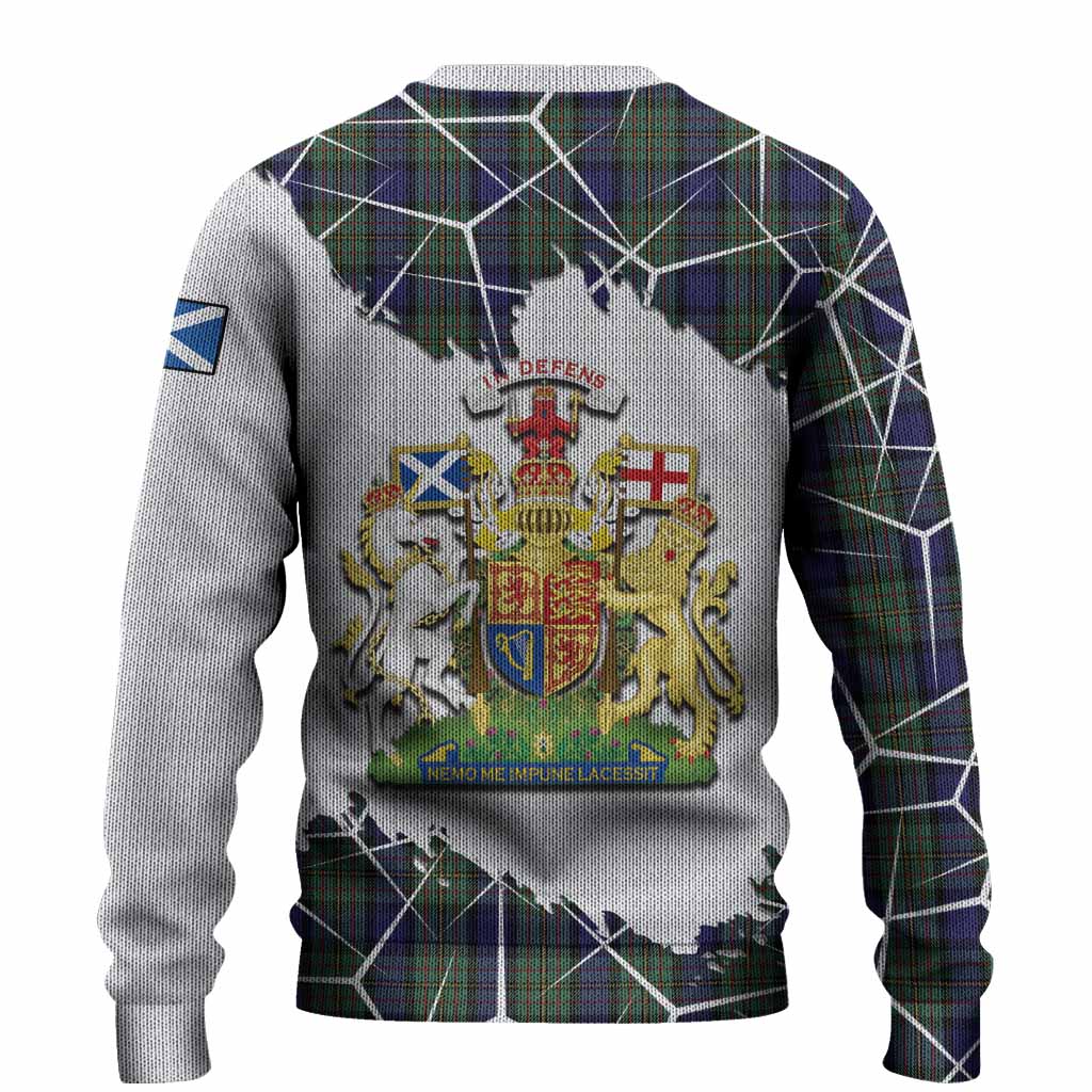 MacLaren (McLaren) Tartan Knitted Sweater with Family Crest and Lion Rampant Grunge Style