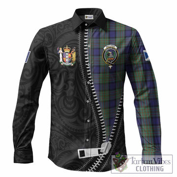 MacLaren (McLaren) Tartan Long Sleeve Button Shirts New Zealand Pattern Unique Zipper Stylized