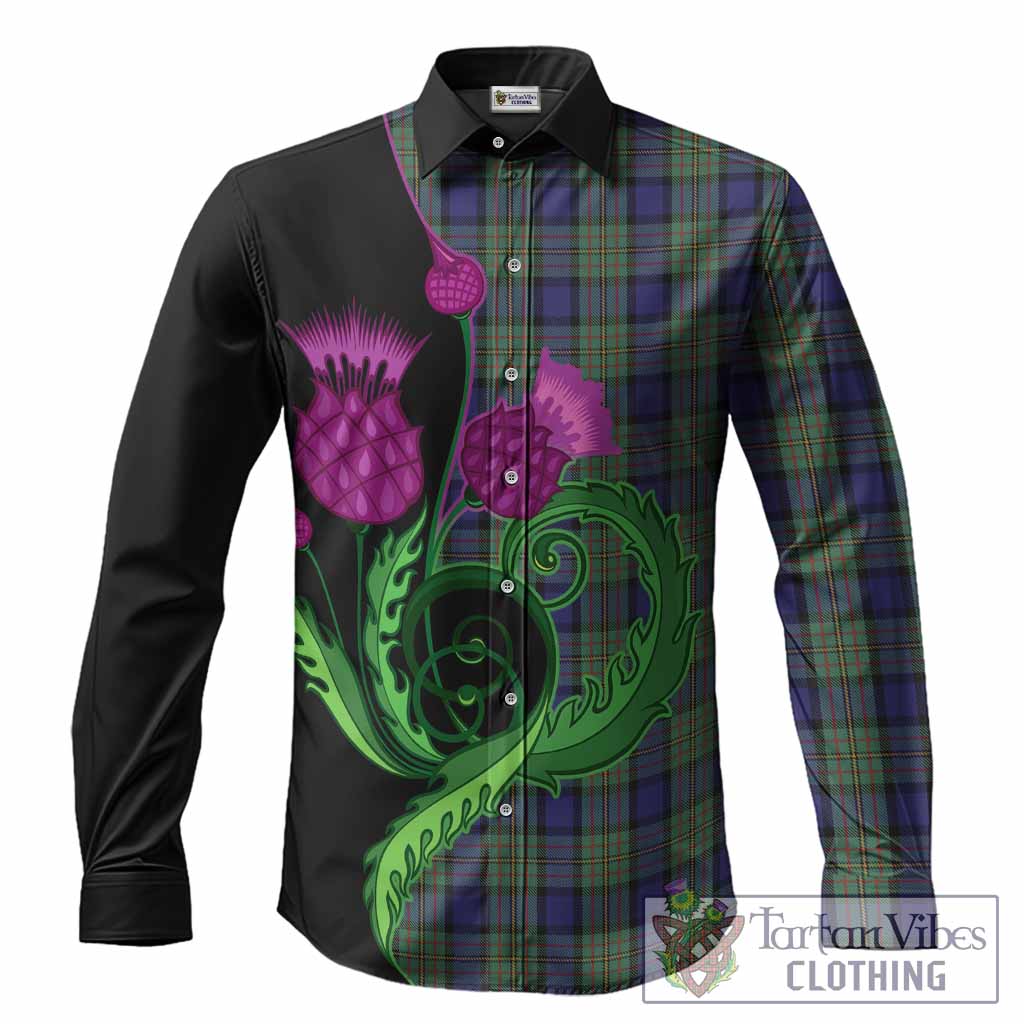 MacLaren (McLaren) Tartan Long Sleeve Button Shirts Traditional Scottish Thistle