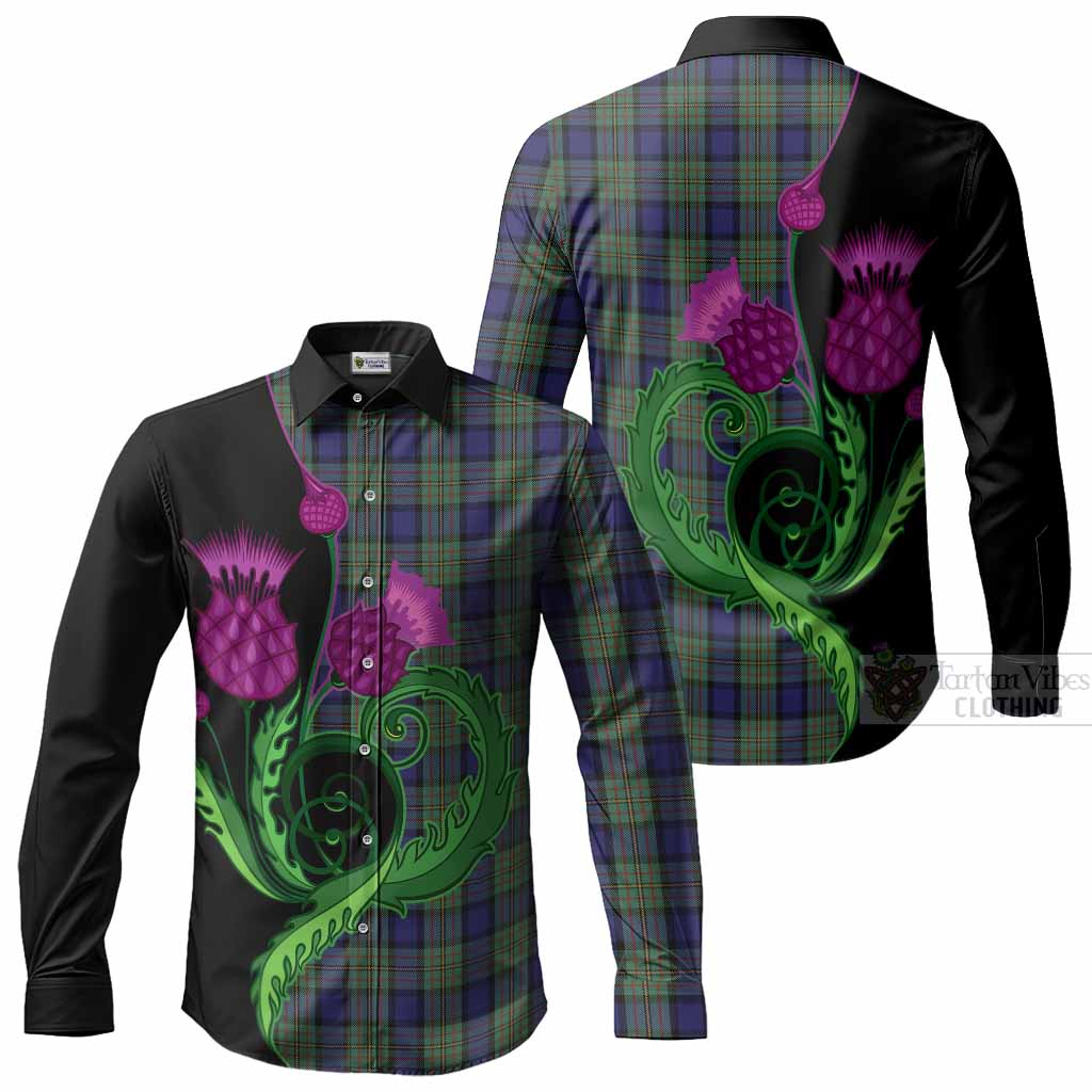 MacLaren (McLaren) Tartan Long Sleeve Button Shirts Traditional Scottish Thistle