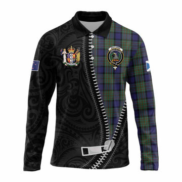 MacLaren (McLaren) Tartan Long Sleeve Polo Shirt New Zealand Pattern Unique Zipper Stylized