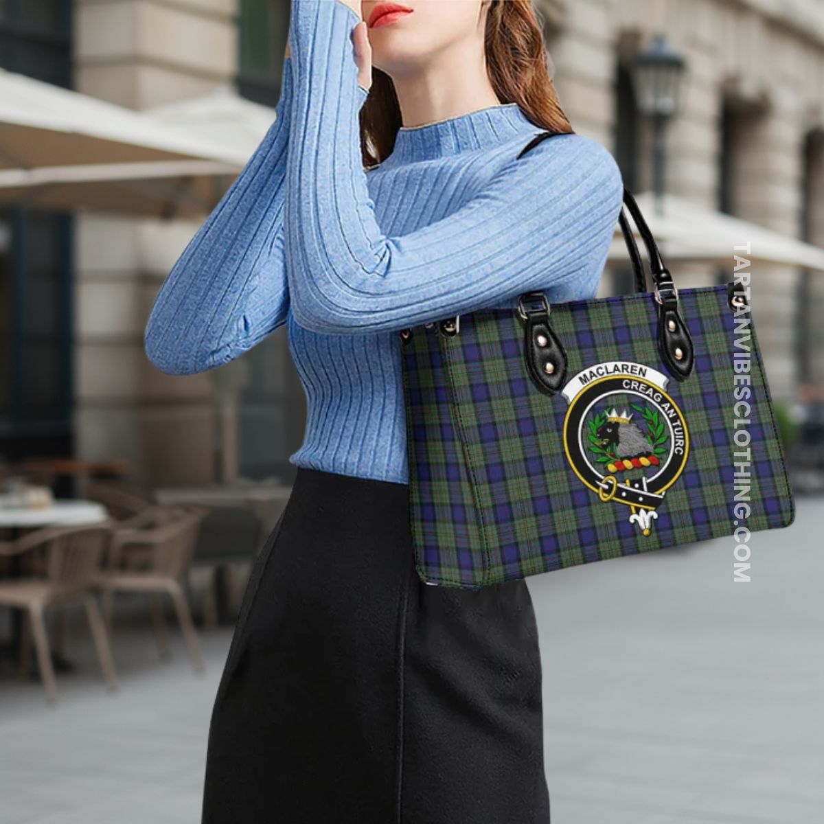 MacLaren (McLaren) Tartan Luxury Leather Handbags with Family Crest