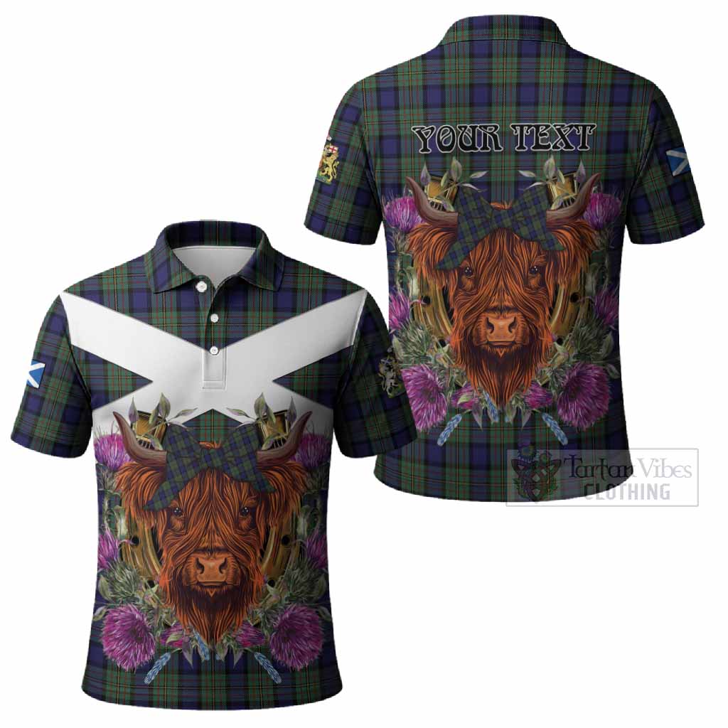 MacLaren (McLaren) Tartan Polo Shirt Scottish Thistle Heilan Coo